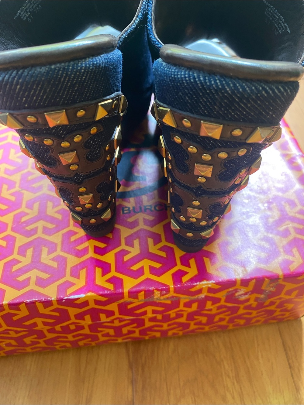 Tory Burch Navy Denim Open-Toe Mule - Picture 5 of 16